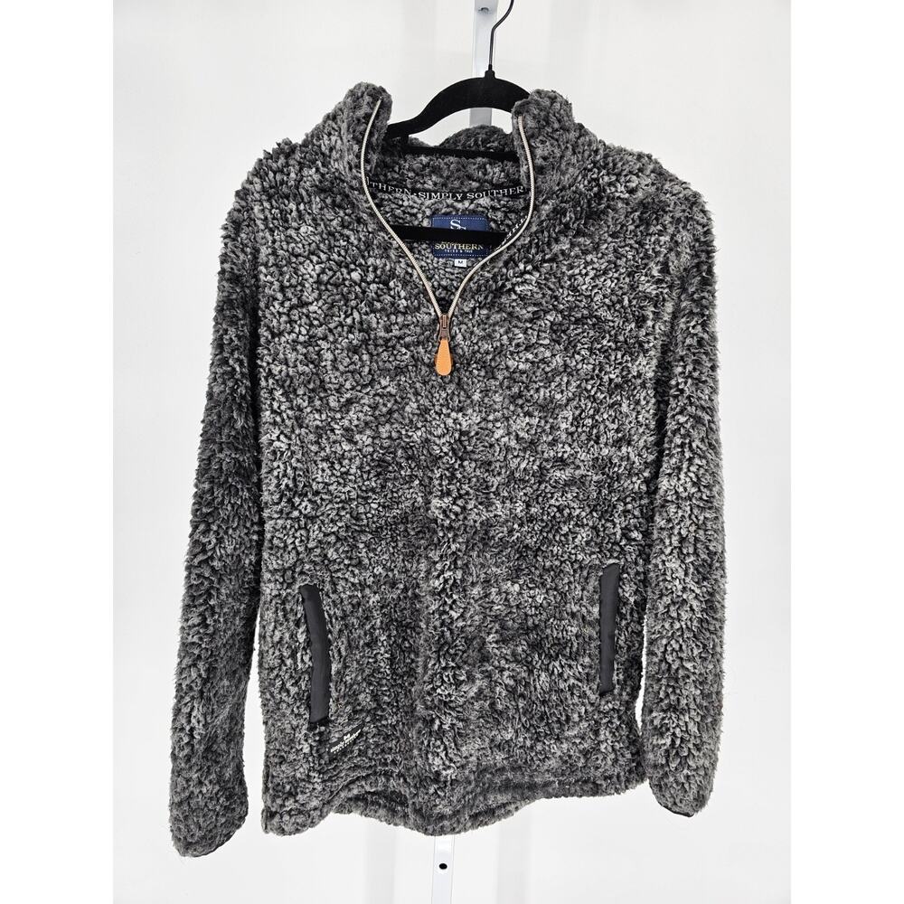 Simply Southern Womens Sz M gray sherpa fleece 1/4 zip pullover Super Soft - Picture 1 of 4